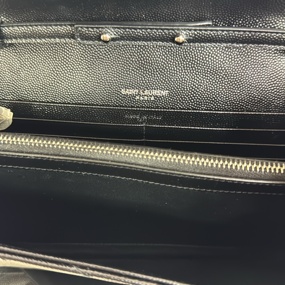 YSL Monogram Large Wallet Bag on Chain in Grained Leather Black - Picture 6 of 8